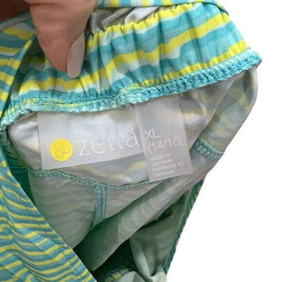 Zella Girl Green Wave Sleeveless Kids' Getaway Short Romper XL - Picture 3 of 3